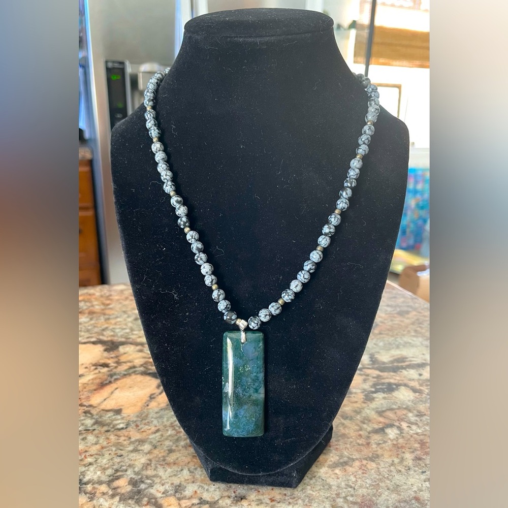 Genuine Grey Stone Necklace